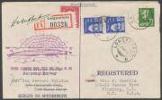 Arctic: 1931 Wilkins-Ellsworth Trans-Arctic Submarine Expedition covers from Norway x2 - one registered & signed "Hubert Wilkins" - with 'LONGYEARBYEN' cds and from Great Britain x2 both signed, the registered one also by "Sloan Danenhower" Commander of t