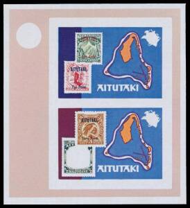 Cocos: AITUTAKI: 1974 UPU Centenary M/S imperforate progressive colour proofs unmounted. (7)