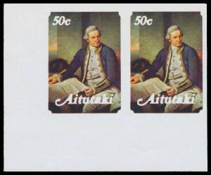 Cocos: AITUTAKI: 1979 Captain Cook Death Bicentenary Paintings 50c & 75c imperforate progressive colour proof pairs x7 each, unmounted. (14)