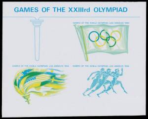 Cocos: PENRHYN: 1984 Los Angeles Olympic Games M/S imperforate progressive colour proofs, unmounted. (5)