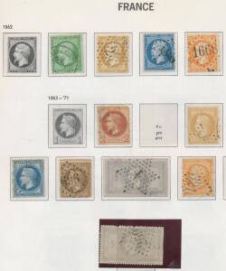 France: 1850s-1977 Collection with earlies including a few imperfs used, a few mint from the 1900s onwards and then mostly complete, 1869 5f x2 both faulty (one cleverly derived from three separate stamps! & not counted in the catalogue value), 1926 Orpha