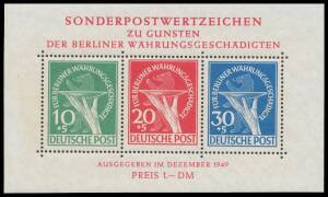 Germany: BERLIN: 1949 Berlin Relief Fund M/S, unmounted, Cat Â£1200.