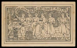 GB: POSTAL CARDS: 1870 Smaller Size Â½d lilac with 'GOTH' woodcut illustration of a Bacchanale dated 'March 8 1871' in black on the reverse, minor blemishes, unused. Ex Keith Harrison. [In about 1868, Ernest Claude Lee & a small circle of friends founded 