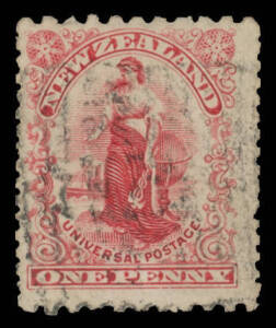 New Zealand: 1901 Penny Universal on Thick Soft "Pirie" Paper Perf 11x14 1d SG 282a (CP #G2c), somewhat aged & with indistinct cancel, Cat Â£850 ($NZ3000). [Campbell Paterson states "Only two mint and a few used are known"]