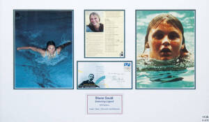 OLYMPIC SWIMMERS: Signed displays of Shane Gould, Grant Hackett, Murray Rose, Susie O'Neill, Michael Klim & Ian Thorpe. All framed, various sizes.