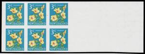 New Zealand: 1967 Decimal Pictorials 3c Puarangi imperforate plate proof block of 6 (3x2) from the right of the sheet in issued colours on gummed watermarked paper, full unmounted o.g.