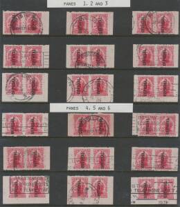 New Zealand: 1907-11 'OFFICIAL' Overprints Perf 14 (Booklet Plate) 1d SG O60 complete reconstruction of the booklet plate of 144 (24 panes of 6) comprised entirely of pairs, Cat Â£3100++ as singles ($NZ4300++ as pairs). A remarkable lot. Ex Marcel Stanley