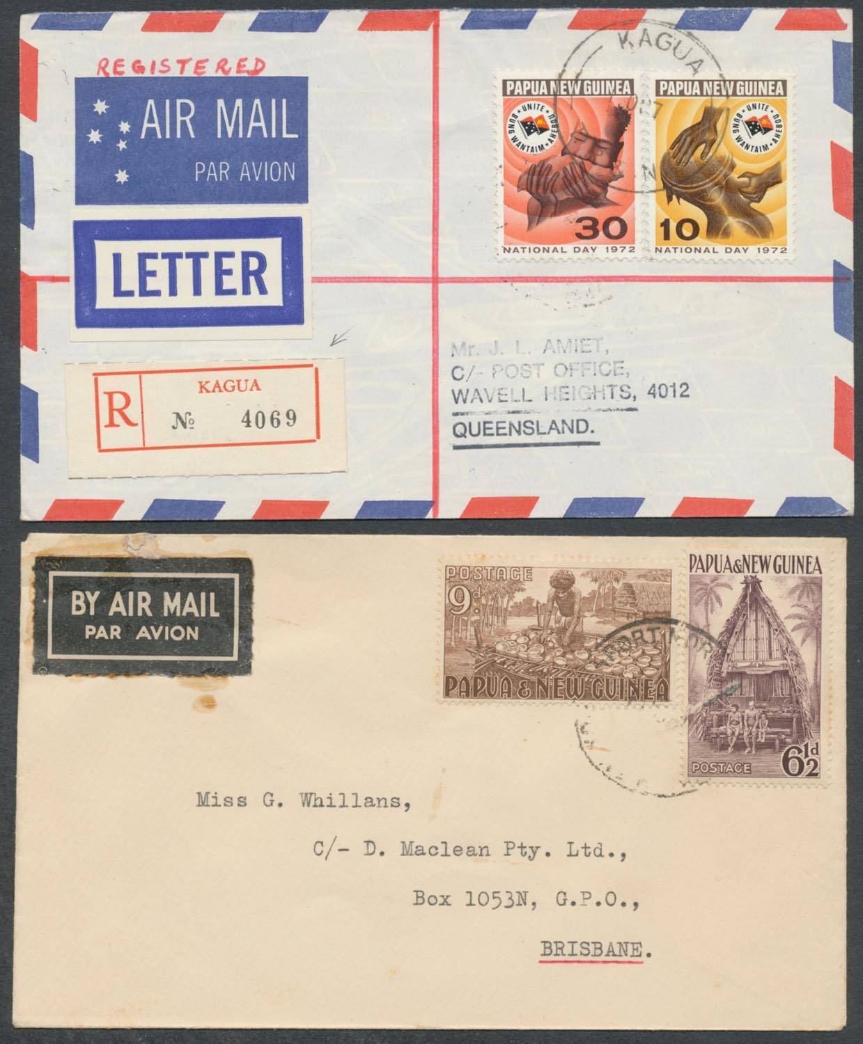 PNG: 1940s-1990s covers including Australia used in PNG registered from ...