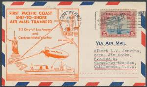 USA: Airmail Covers mostly 1930s including domestic & international flights noted 1927 'Lindbergh Day' cover from Springfield, Illinois with special cachet, 1929 Wright Brothers Anniversary with Airmail 15c Map tied 'KITTY HAWK' cancel sent to Australia w