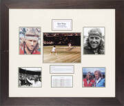 BJORN BORG, display comprising signed action photograph, window mounted with four other photographs, framed & glazed, overall 81x70cm.