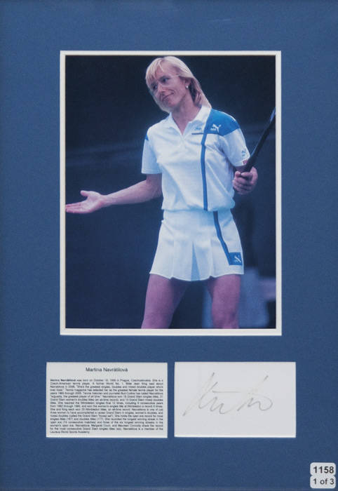 TENNIS AUTOGRAPHS: Signed Displays Of John McEnroe, Evonne Goolagong ...