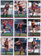 1997 Select football cards in album, with complete base set [200], plus All Australian [22], Head 2 Head [12], Medal Cards [4/9]. G/VG. - 2