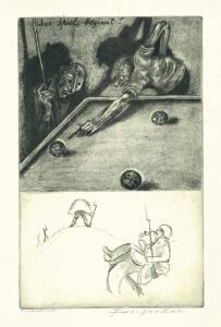 MICHEL FINGESTEN (1884-1943), grroup of anti-war etchings (10), each marked "Probedruck" and signed by the artist, includes "Das Speil Beginnt!" & "Schatten des Todes uber friedlicem Land".