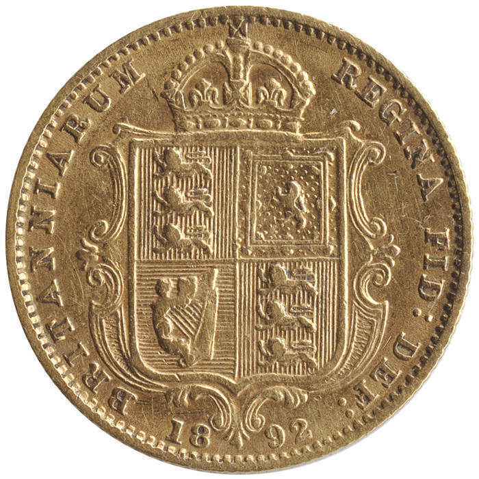 1892, QV Jubilee Head, Shield reverse.