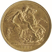 1882M, QV Young Head, St George reverse.