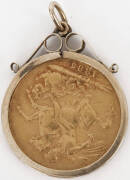 1885M QV, Young Head, St George reverse. In a 9 carat gold mount.