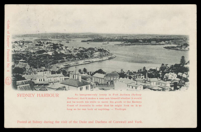 Australia: 1901 'Links of Empire' Series for the Royal Visit by the Duke & Duchess of York to Open the First Federal Parliament in Melbourne on 9th May 1901 comprising No 6 (Kangaroo), 7 ('Parliament House, Adelaide'), 8 ('Sydney Harbour') & 9 ('Brisbane'