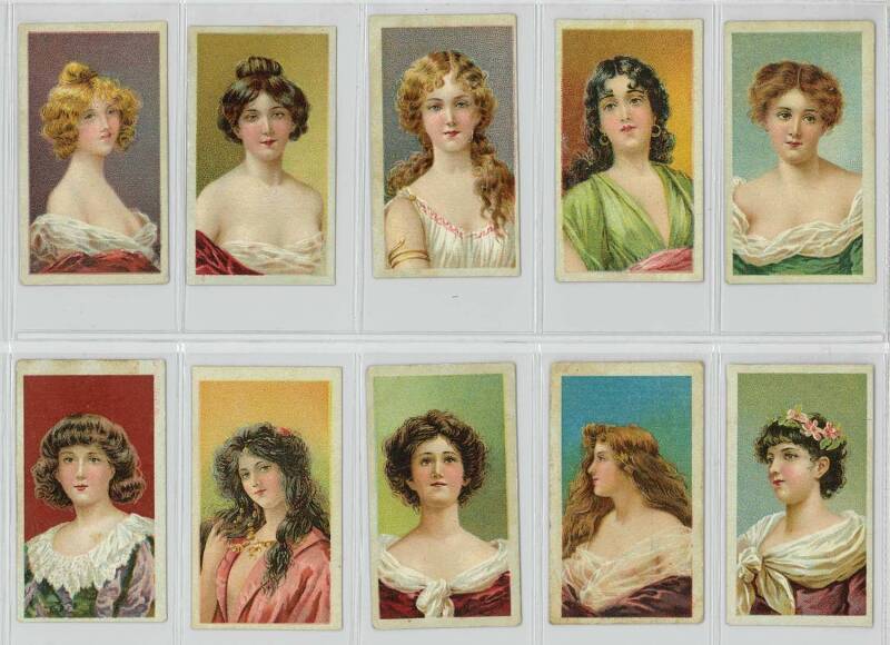 1900 American Tobacco Co. "Beauties, Stippled Background", complete set [25]. Fair/VG.