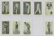 1932 Godfrey Phillips "Australian Sporting Celebrities", almost complete set [49/50], noted Don Bradman, Phar Lap & Walter Lindrum; plus 1933 Carreras (Turf Cigarettes) "Personality Series" (73-96), complete set [24], noted Don Bradman, Walter Lindrum, Ha