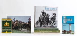 SPORTS BOOKS, noted "The Track - Australian Racing's Hall of Fame" by Nicolson (signed by Roy Higgins, Scobie Breasley, Lee Freedman & author); "The Caulfield Cup" by Cavanough; "Osaka world Sail '83". (7 items).