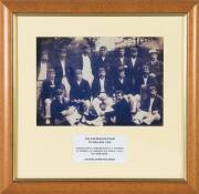 CRICKET DISPLAYS, noted Warwick Armstrong, display with signature on piece, window mounted with large action picture; 1882 newspaper engraving titled "The Australian Cricketing Team", from 'The Graphic' June 3 1882; plus reprinted 1902 Australian Cricket - 3