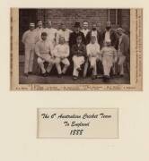 1888 AUSTRALIAN TEAM TO ENGLAND: Original cabinet card photograph of the team with the title, "The Australian Cricketing Team, 1888", and players' names printed on mount (16.5x11cm), published by The London Stereoscopic & Photographic Company, window moun