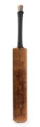 DON BRADMAN: "Sykes - Don Bradman - World Record" Cricket Bat, signed in the ownership position by Don Bradman (some fading),&nbsp;handstamped on front "Made Specially For Winslow & Bertram (Pty) Ltd, Sports Outfitters, Johannesburg", Match-used bat.&rdquo;