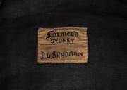 DON BRADMAN'S 1934 AUSTRALIAN "BAGGY GREEN" TEST CAP, green wool, wire-embroidered Australian Coat-of-Arms & "1934" on front, Farmers label inside endorsed "D.G.Bradman". Few small moth holes, otherwise good match-worn condition.Provenance: Bradman origin - 4