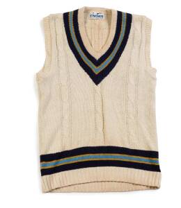 B.S.CHANDRASEKHAR'S INDIA TEST JUMPER (sleeveless), from 1971 India tour of England. Good condition. [B.S.Chanrasekhar played 58 Tests 1964-79].