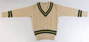 MANSOOR AKHTAR'S PAKISTAN TEST JUMPER (long sleeves), with initials "MA" on label. Good condition. [Mansoor Akhtar played in 19 Tests & 41 ODIs 1976-90].