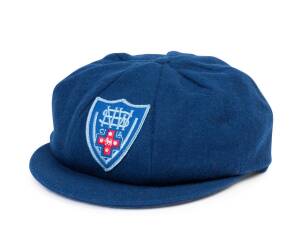 NEW SOUTH WALES CRICKET CAP, baggy blue with embroidered "NSWCA" badge on front, from the mid 1980s.