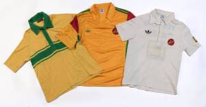 PETER FAULKNER'S AUSTRALIAN SHIRTS, noted ODI shirt from 1984-85 World Championship of Cricket (12th man); 1986-87 Australian Rebel tour of South Africa "Test" & ODI shirts. (3 items).