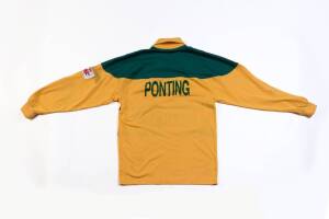 RICKY PONTING'S AUSTRALIA ODI SHIRT, from 1996 Singer Series in Sri Lanka, with Australia & sponsor's badges, and "PONTING" on reverse. Provenance: Given to Don Wigan by Ricky after the match.