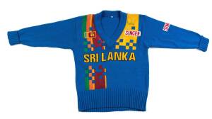 MUTTIAH MURALITHARAN'S SRI LANKA ONE-DAY JUMPER, from 1998-99 tour to Australia, with "Muralitharan" on reverse & signature on shoulder. Good match-used condition. [Muttiah Muralitharan, world record holder for the most wickets in Tests & ODIs, played 133