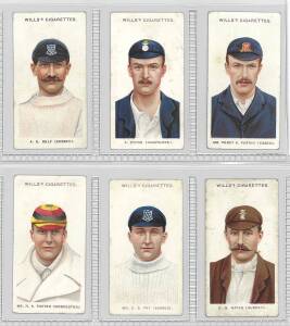 1908-28 cricket cards, noted 1908 Wills "Cricketers" (WILLS's with small s), part set [30/50]; 1922 Boys Realm "Famous Cricketers" [15]; 1926 Barratt & Co. "Australian Cricketers - Action Series" [9/16]; 1926 Wills "English Cricketers" [25] & 1928 Wills "