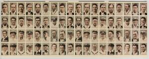 1934-35 Allens "Cricketers", uncut sheet of 72 with two sets of 36. G/VG.