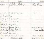 1926 AUSTRALIAN TEAM, hotel register with 12 signatures - Herbie Collins (captain), Arthur Mailey, Hunter Hendry, Jack Gregory, Tommy Andrews, Sam Everett, Warren Bardsley, Clarrie Grimmett, Arthur Richardson, Bill Ponsford, Charlie Macartney & Johnny Tay