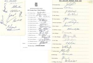 BALANCE OF COLLECTION, noted New Zealand group including 1949 autograph page with 11 signatures, plus official team sheets for 1958 & 1973 (2); plus England group including team sheets for 1973 & 1980, together with autograph page 1944 Army XI (v RAAF at 
