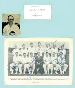 SOUTH AFRICA: 1956-57 team picture with 8 signatures; 1960 team sheet with 16 signatures (some tape stains); plus 23 signed photographs.