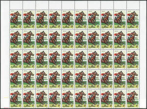 1977-78 collection, majority 1978, as half sheets of 50. Identical to the previous Lot. With $10 Painting (x25) etc. FV $600+.