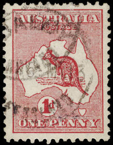 1d Red, Die II, WMK SIDEWAYS, crown pointing to the right. Bottom row copy, by watermark, used Daley Qld, May 1913. W/centred.