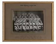 1933 SOUTH MELBOURNE PREMIERSHIP MEDAL, solid gold and blue enamel medal with monogram "VFL" in centre, surrounded by text "VICTORIAN FOOTBALL LEAGUE/ PREMIERS", engraved on reverse, "SOUTH MELB. F.C.1933/F.BACKWAY". Very attractive and rare. Together wit - 3