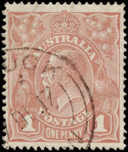 1d PINK EOSIN, from the left side of the pane by watermark. Well centred with part Cessnock NSW cancel and part dateline "7 DE 1917". A fine example with Michael Drury certificate.