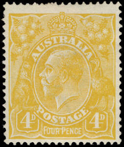 4d Orange with "Line through 'FOUR PENCE'"; BW.110(2)h, 2R12. MLH, fresh colour.