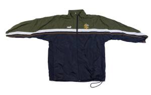 JAMES HIRD'S AUSTRALIAN CLOTHING, from 2000 International Rules Series v Ireland, noted Australian tracksuit top & pants (top with embroidered Australian Coat-of-Arms & "Ireland v Australia 2000"; casual jumper, jacket, heavy jacket, training shorts & cap