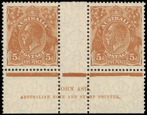 5d Orange-Brown, Die II, Ash imprint pair.