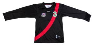 JAMES HIRD'S ESSENDON JUMPER, long sleeves, from 2003 Heritage Round, with narrow stripe, "AFL/ Heritage Round 2003" & green "3" logos, and number "5" on reverse. {James Hird won Essendon's best & fairest & the Anzac Medal in 2003, and was selected in the