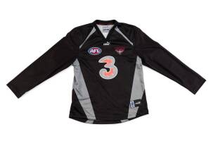 JAMES HIRD'S ESSENDON TRAINING JUMPER, long sleeves, with "3" logo, and number "5", c2003-07.