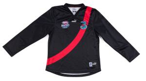 JAMES HIRD'S ESSENDON JUMPER, long sleeves, from 2005 Heritage Round, with narrow stripe, "AFL/ Heritage Round, Rd 20, 2005" & "3" logos, and number "5" on reverse.