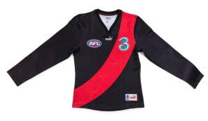 JAMES HIRD'S ESSENDON JUMPER, long sleeves, from 2007 season, with "AFL" & "3" logos, and number "5" on reverse. {James Hird won Essendon's best & fairest for the 5th time in his last season}.